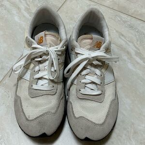 New Balance White and Gray Retro Sneakers